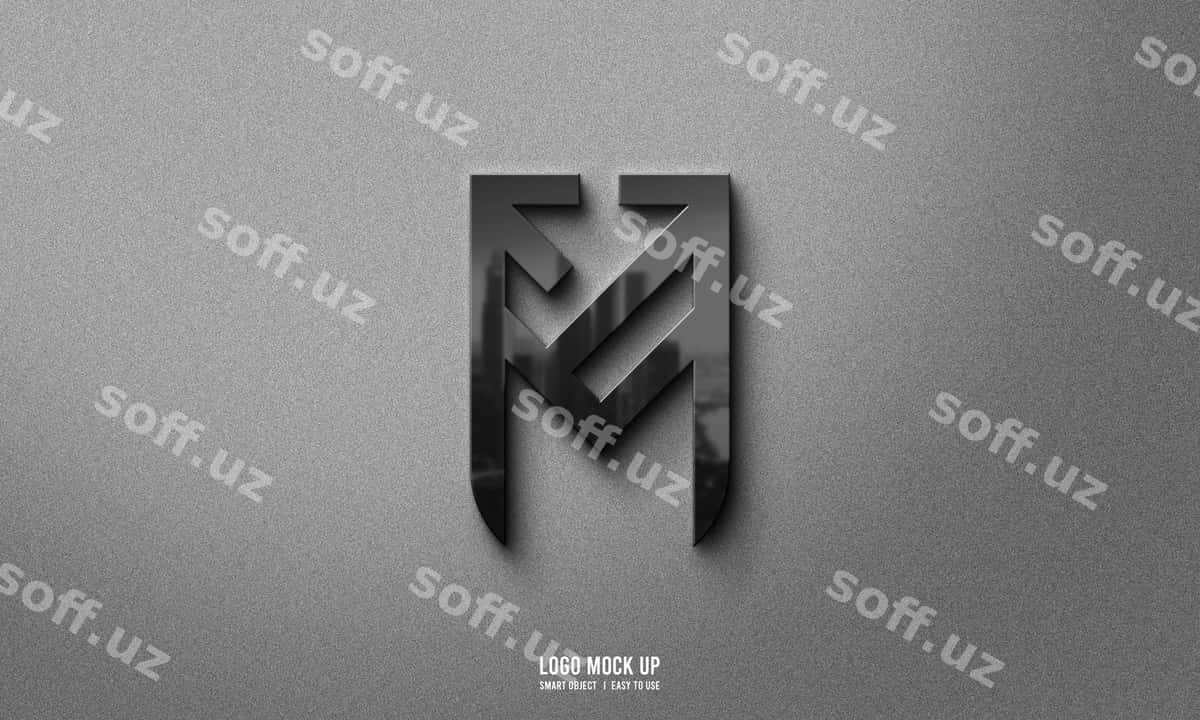 Logo namuna devor grani | Logo mockup wall grain 1