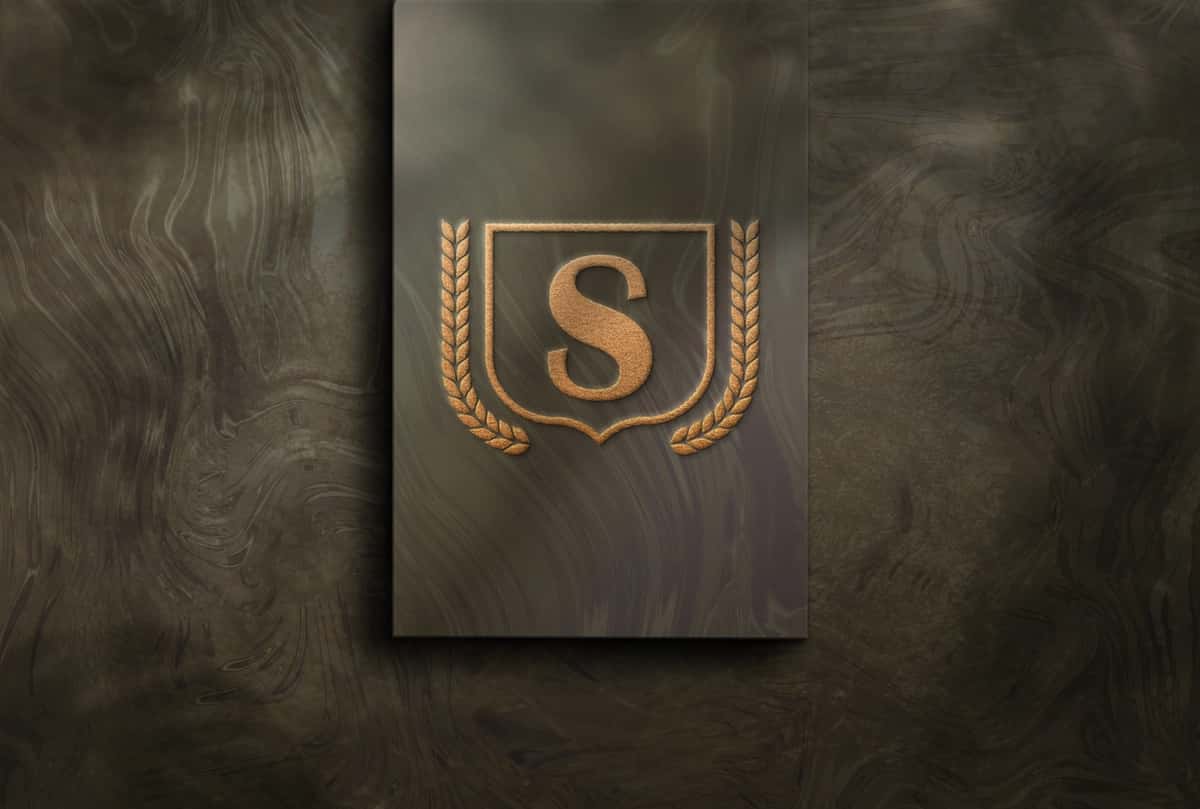Hashamatli brending belgisi logotipi maketi | Luxury branding sign logo mockup 1