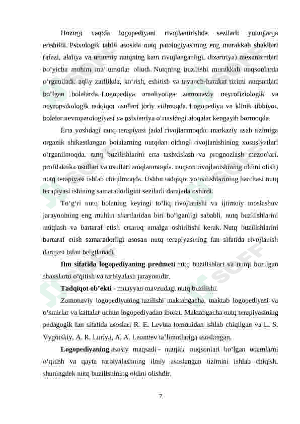 Logopediya fanining nazariy va amaliy ahamiyati 7