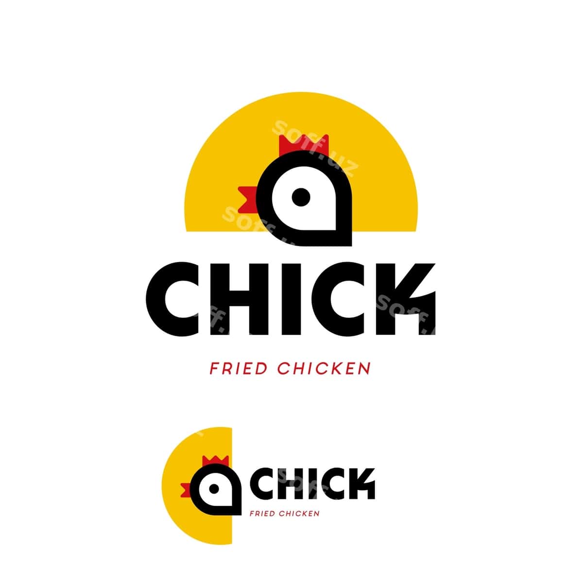 Logotip dizayn jo'ja qovurilgan tovuq | Logotype design chick fried chicken 1