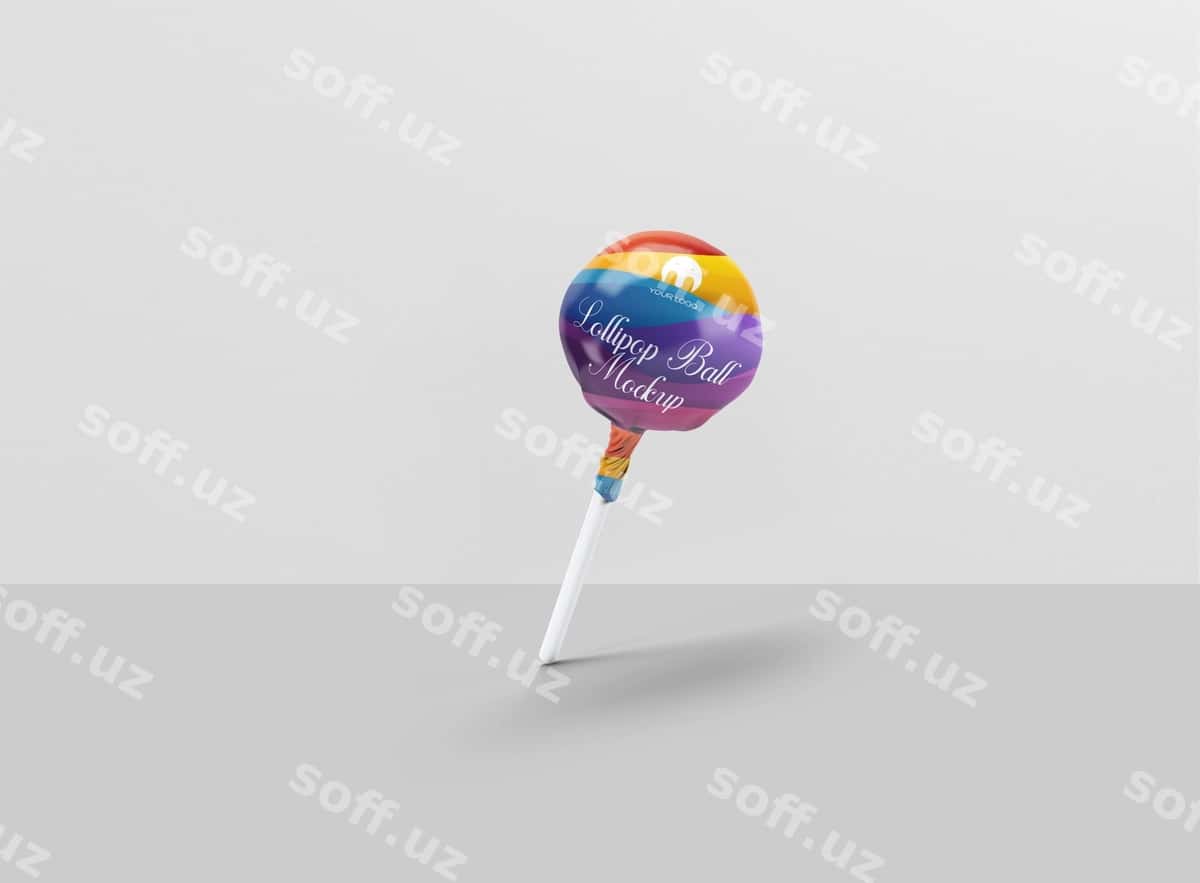Lollipop konfetasi mockup | Lollipop candy mockup 1