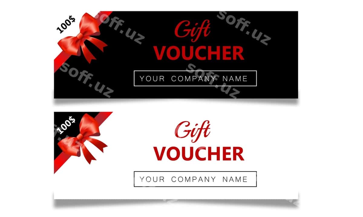 Chiroyli sovg'a sertifikati qizil lentali | Lovely gift certificate with red ribbon 1