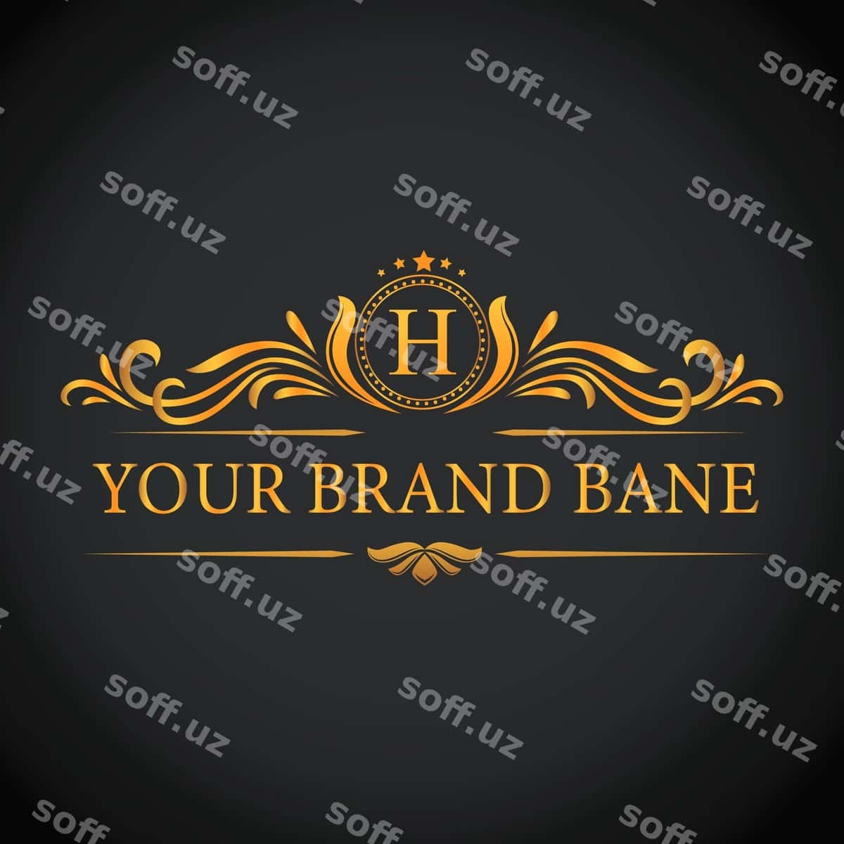 Hashmli oltin logotip shabloni | Luxurious golden logo template 1