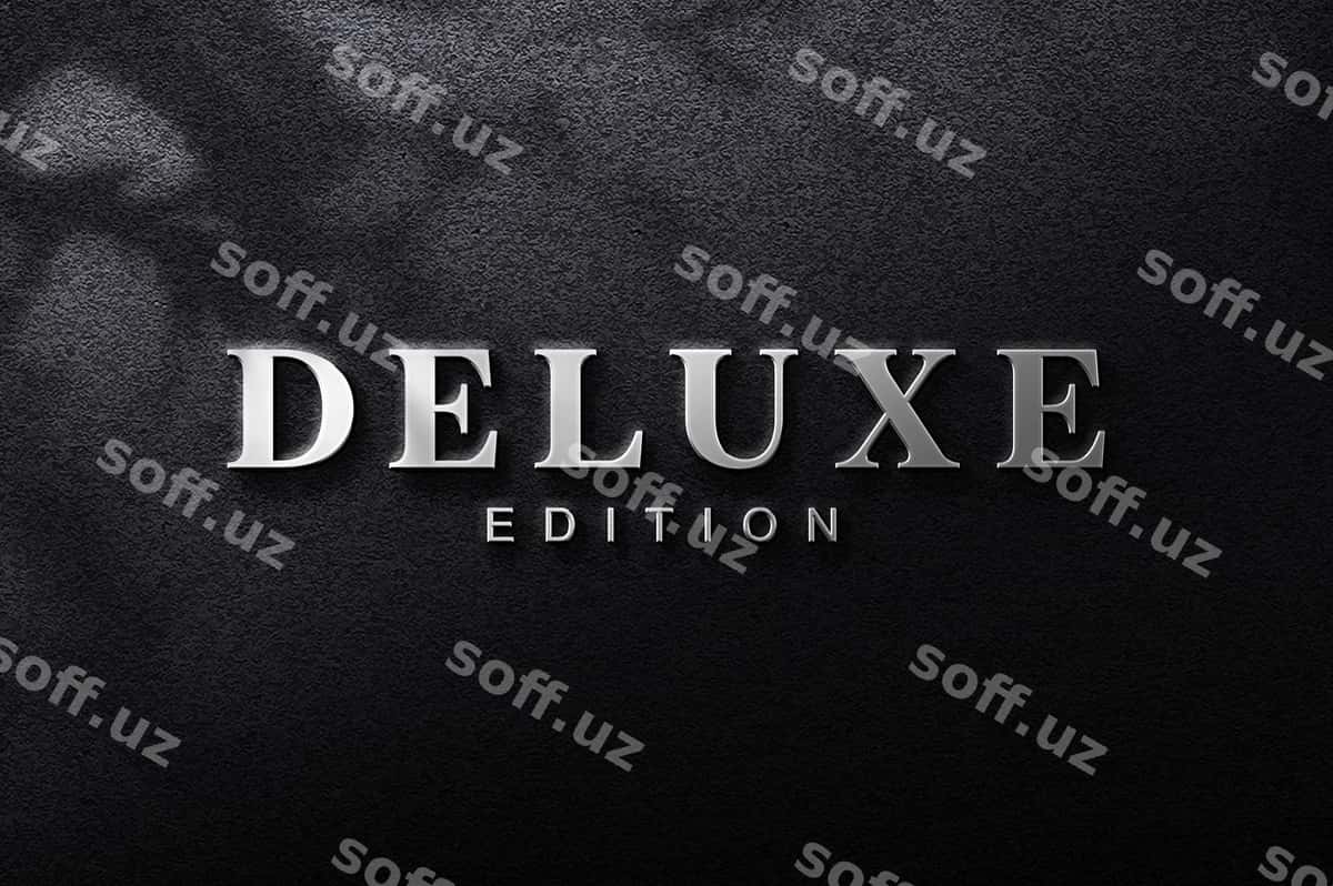 Bozorovoz 3d logotip namunasi qora devor | Luxury 3d logo mockup black wall 1
