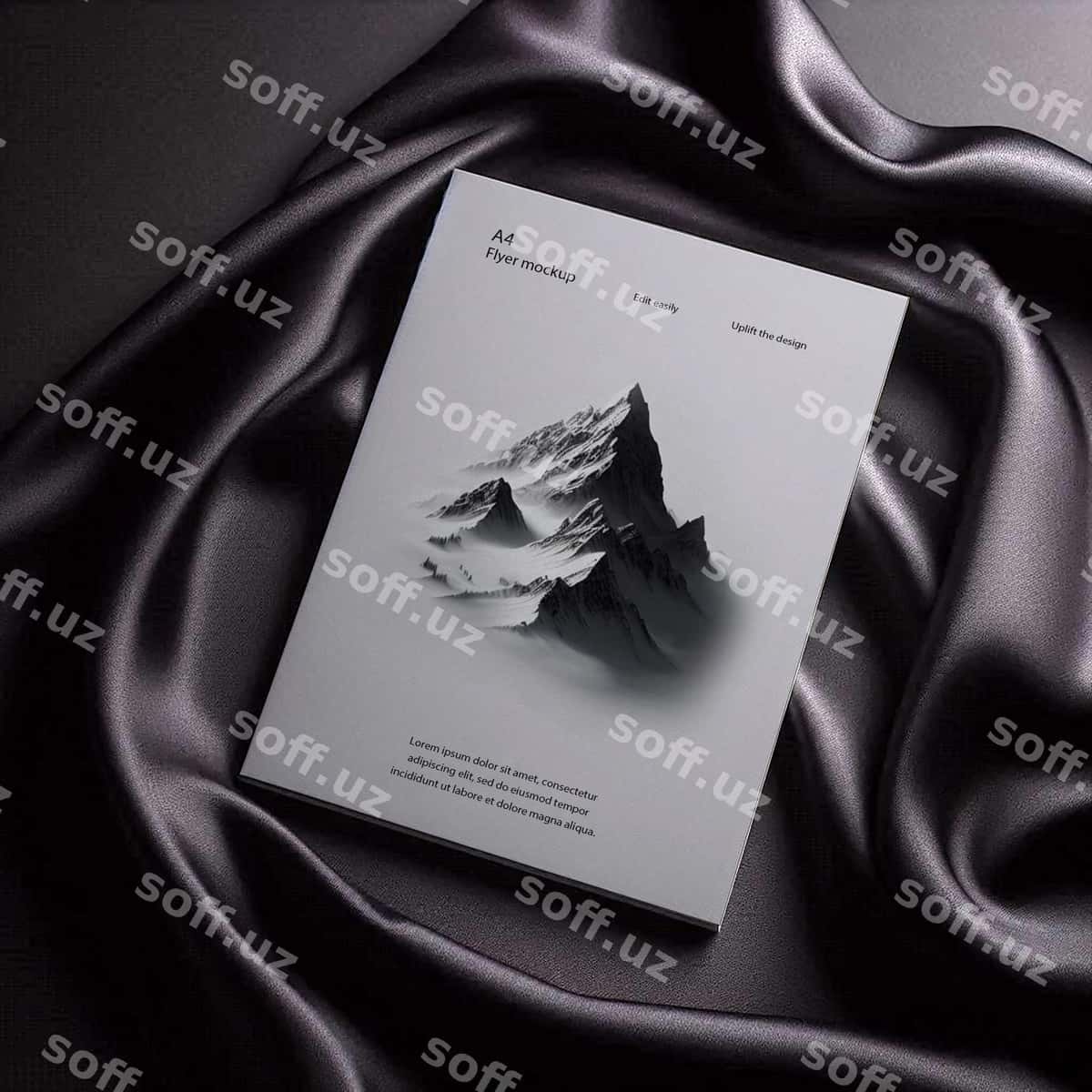 Luk sy qora flyer namunasi | Luxury black flyer mockup 1