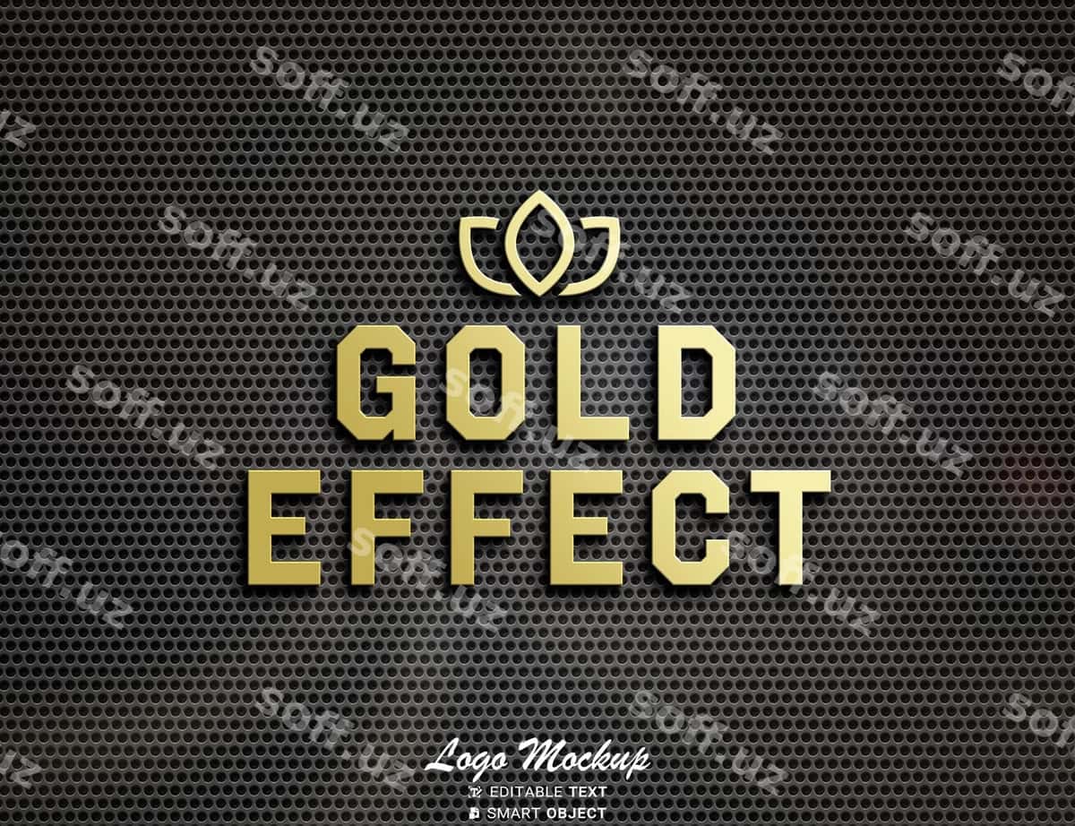 Bozorov oltin shilt 3d matn effekti | Luxury gold lance 3d text effect 1