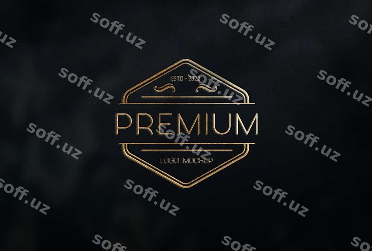 Bozorov logotip namunasi oldingi ko'rinish | Luxury logo mockup front view 1