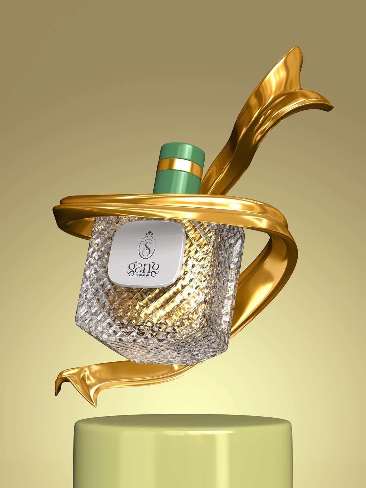 Hashamatli atir purkagich shishasining brendingi maketi | Luxury perfume spray bottle branding mockup 1