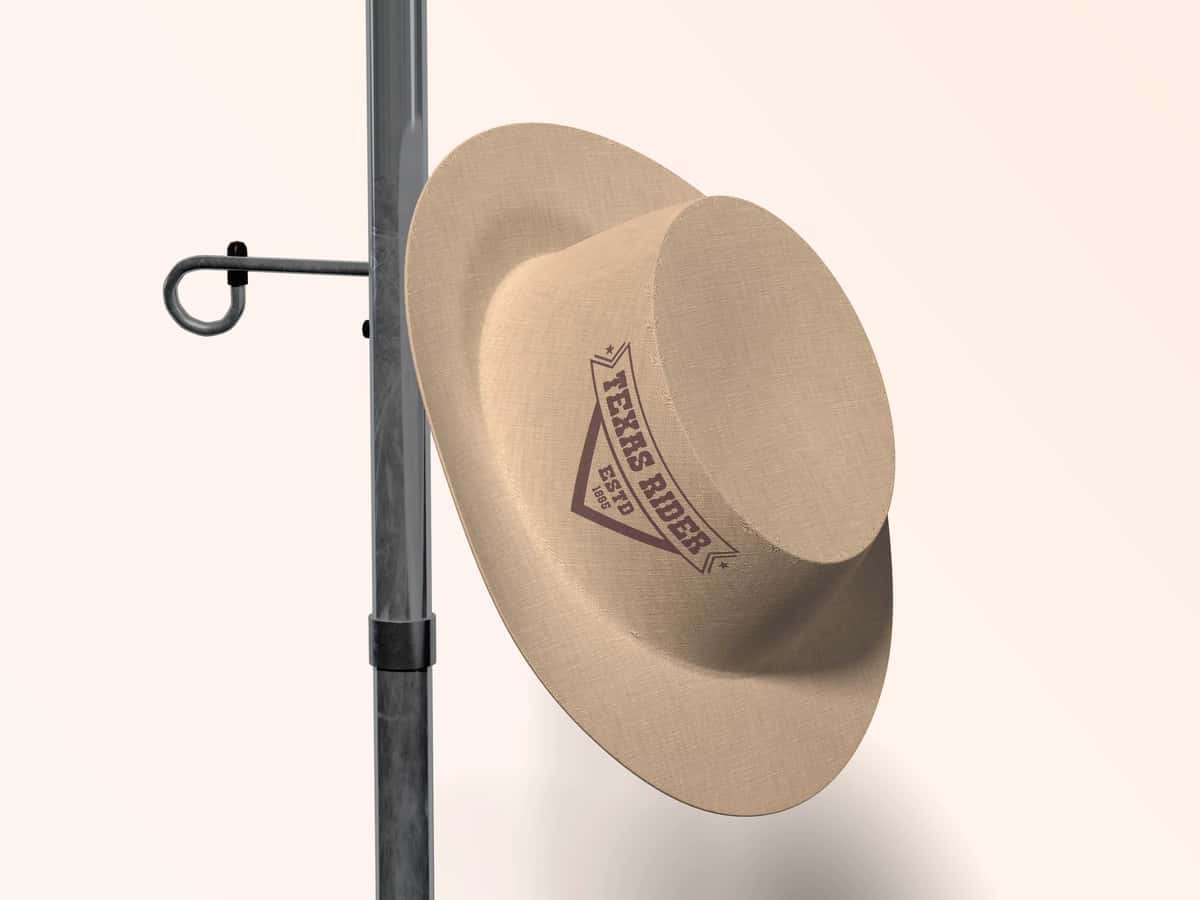 Hashamatli jigarrang fedora shlyapa maketi | Luxury brown fedora hat mockup 1