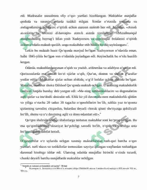 Qo'ng'irotlar sulolasi davrida Xiva xonligi madaniy hayoti mavzusini talim texnologiyalari asosida yoritish. 7