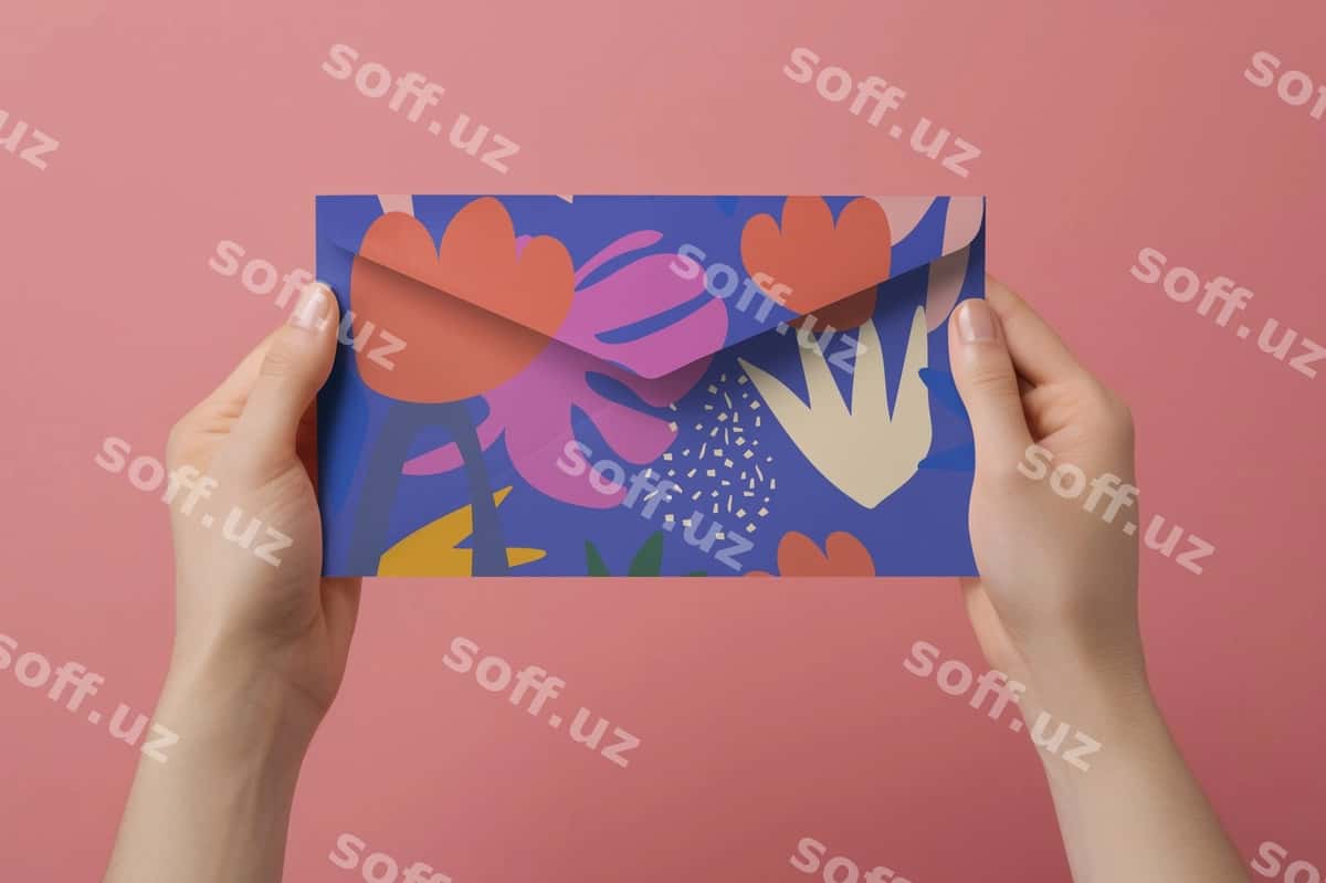Pochta konverti namuna qog'ozlari PSD | Mail envelope mockup stationery psd 1