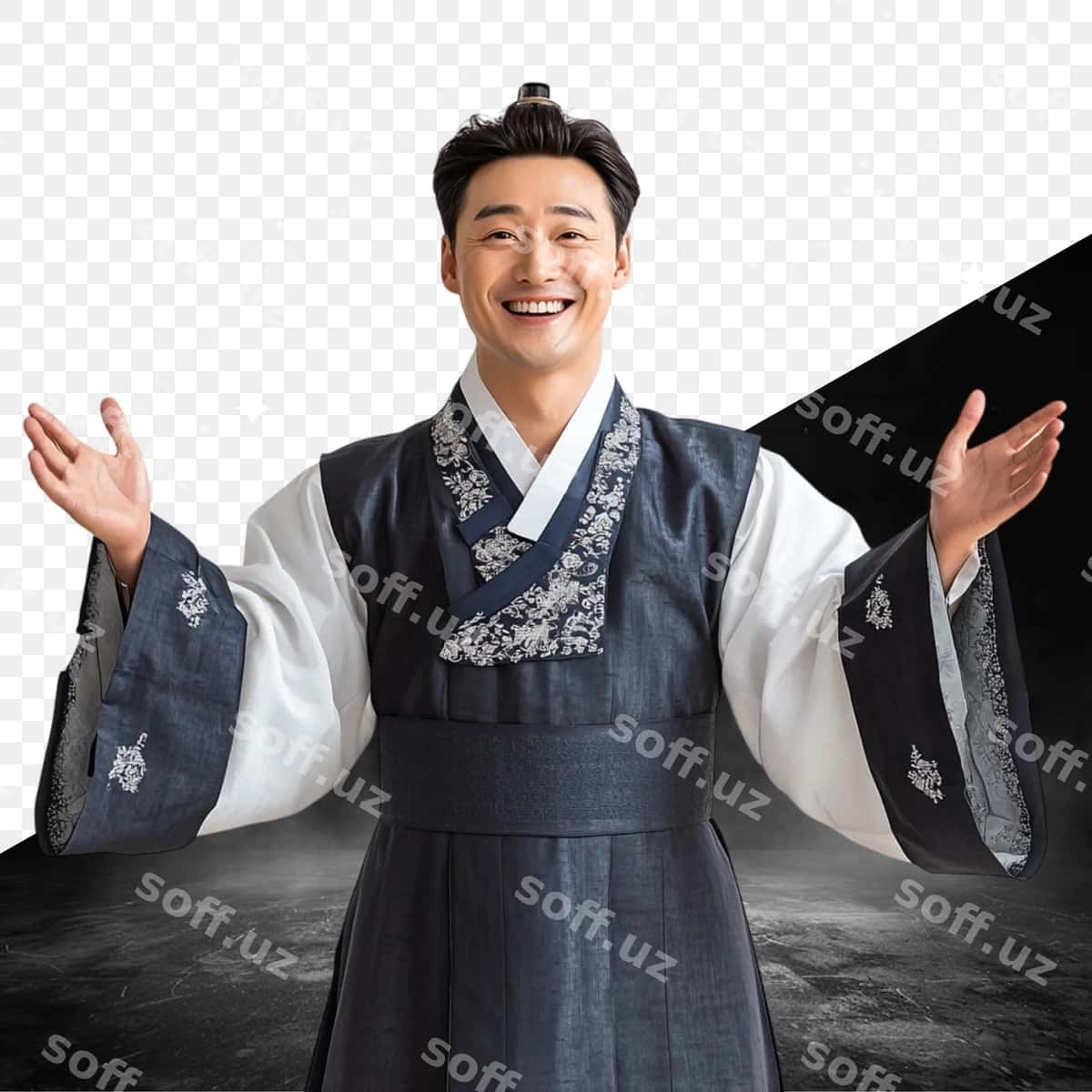 Erkak kimono suratga tushmoqda | Man kimono poses photo 1