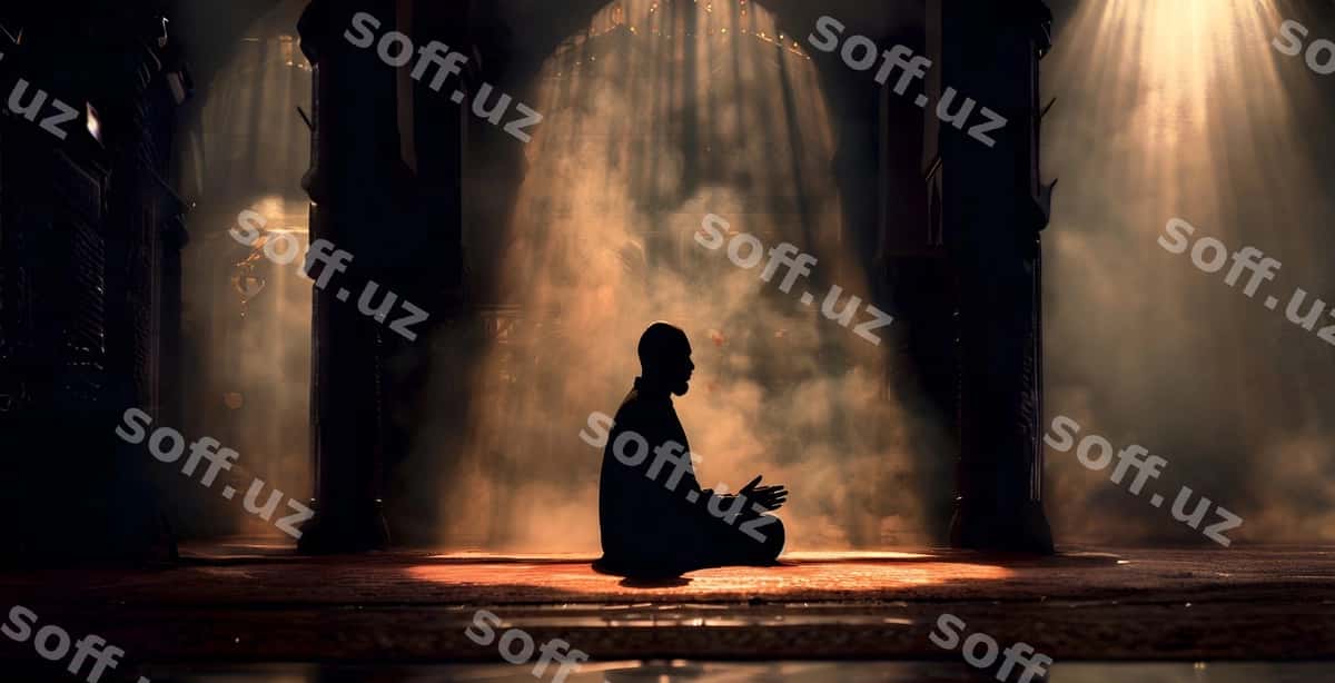 Er oyndan oldingi oynaning oldida yoriq bilan o'tiradi. | Man sits front window with light him 1