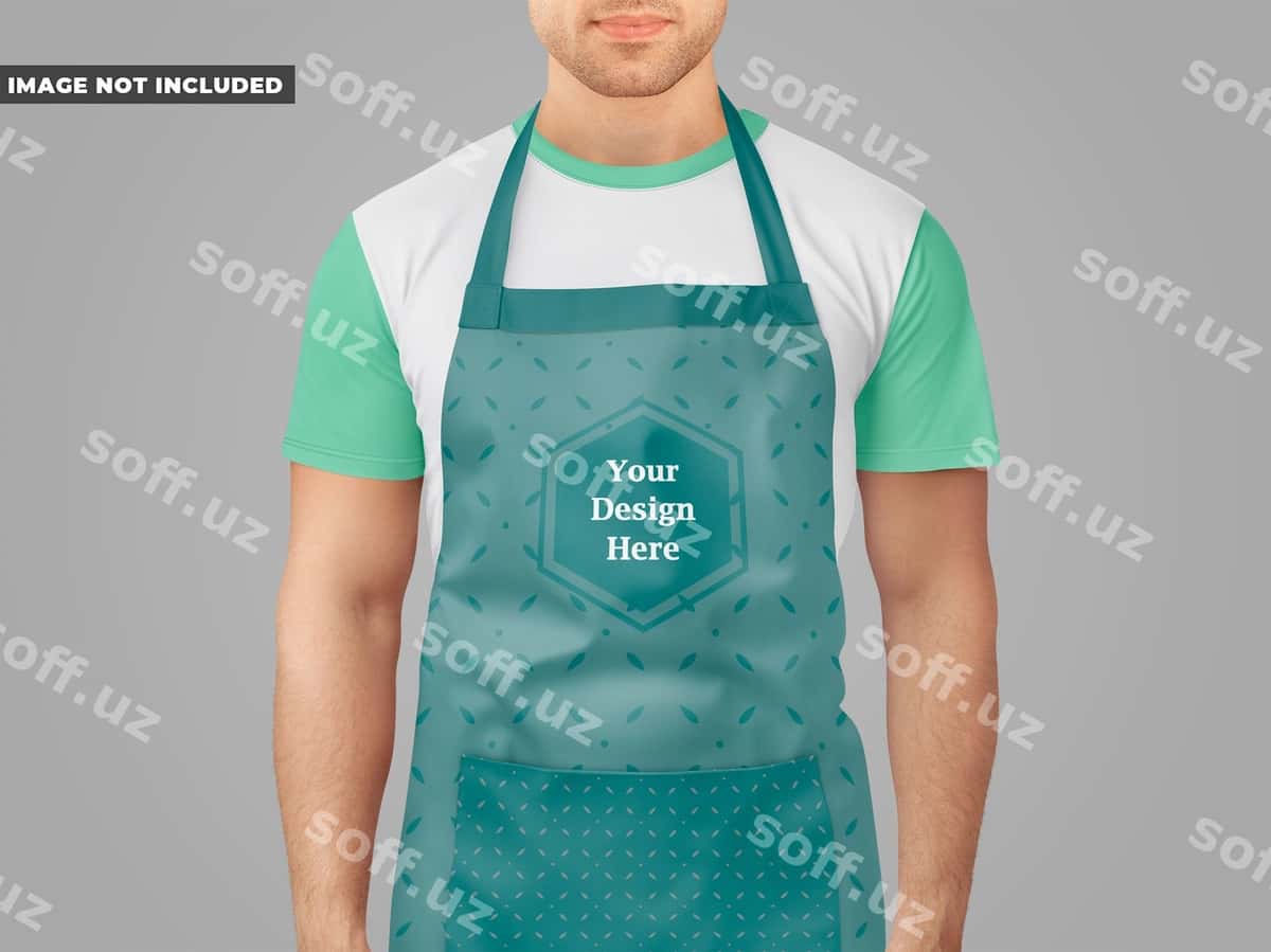 Erkak bilan fartar namunasi | Man with apron mockup 1