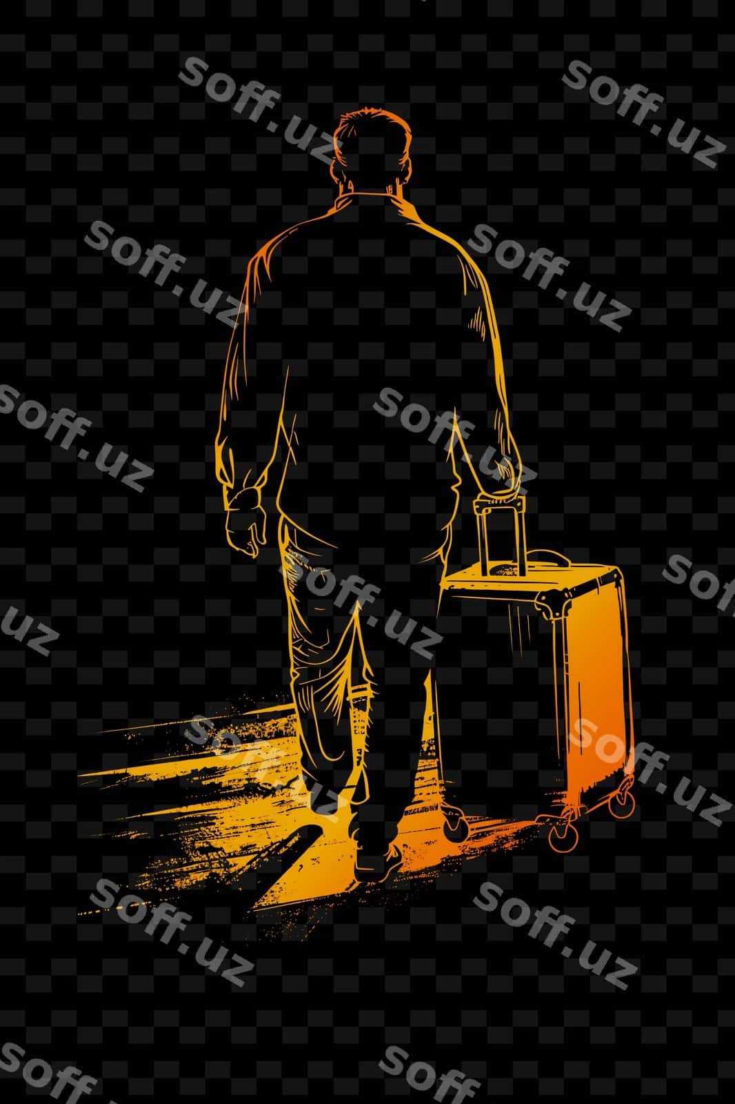 Erdaijit sohibi va bagajı bilan qozonini | Man with suitcase bag floor 1
