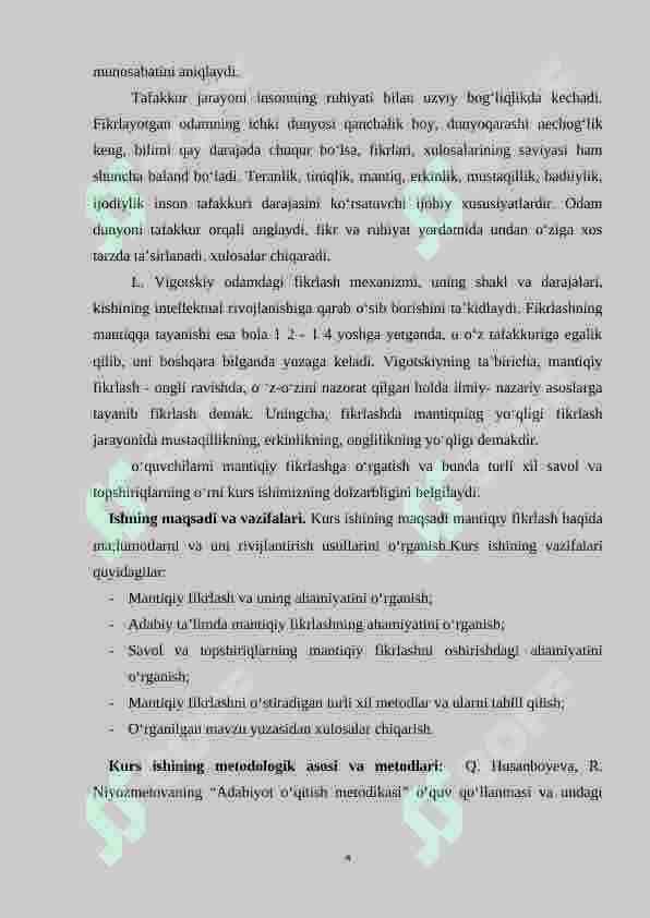 O‘quvchilarni mantiqiy fikrlashga o‘rgatishda savol va topshiriqlarning roli 4
