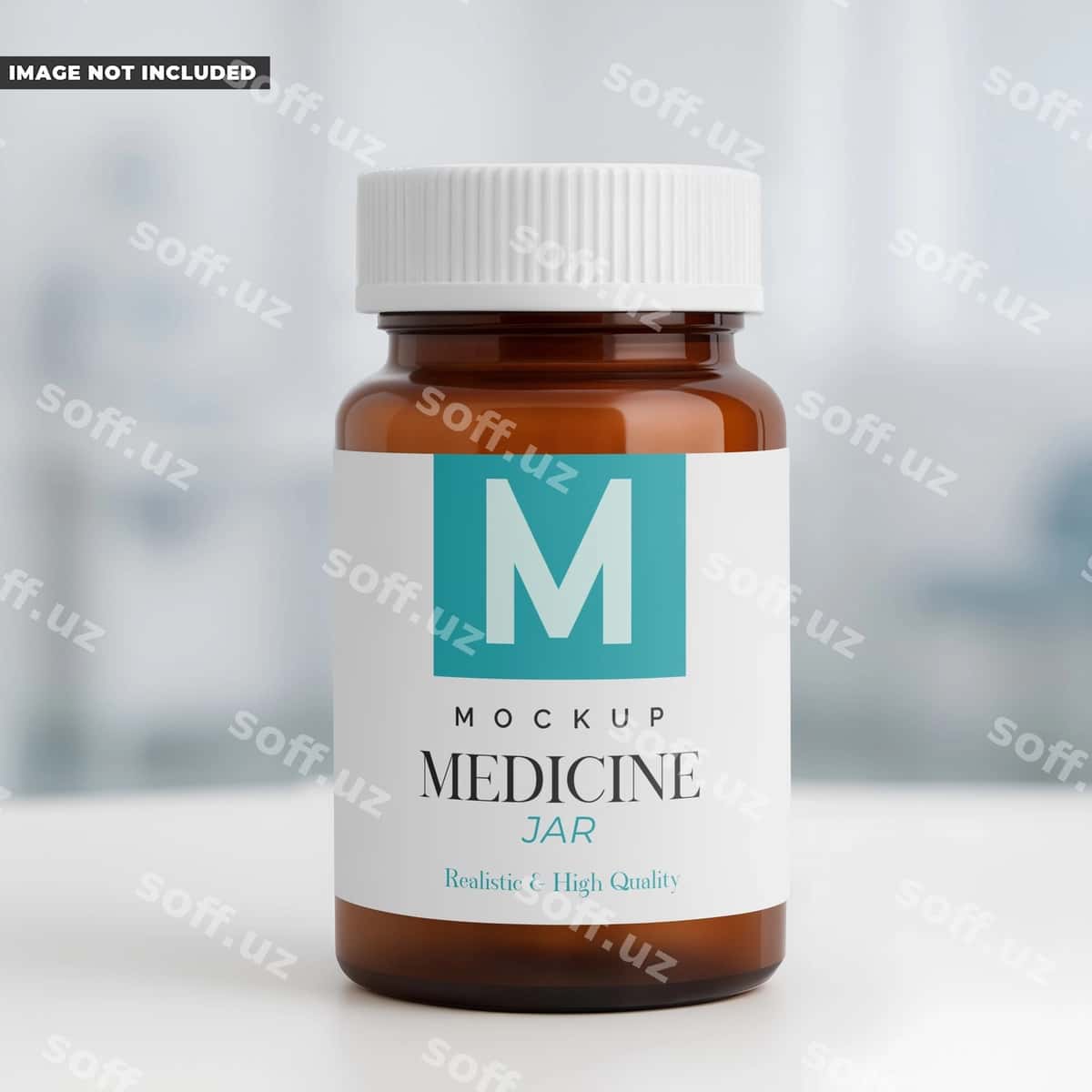 Dori qoshiqchasi namunasi | Medicine jar mockup 1