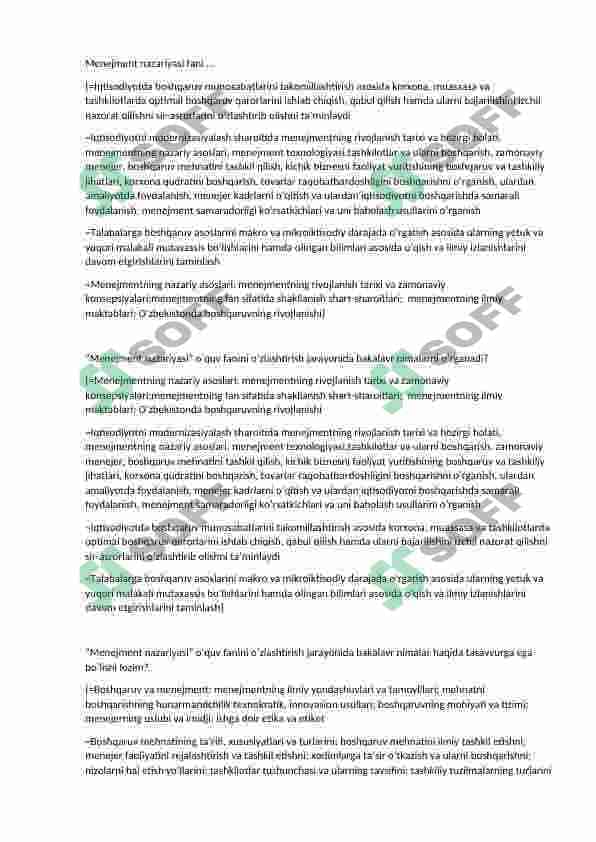 Menejment fanidan testlar 3