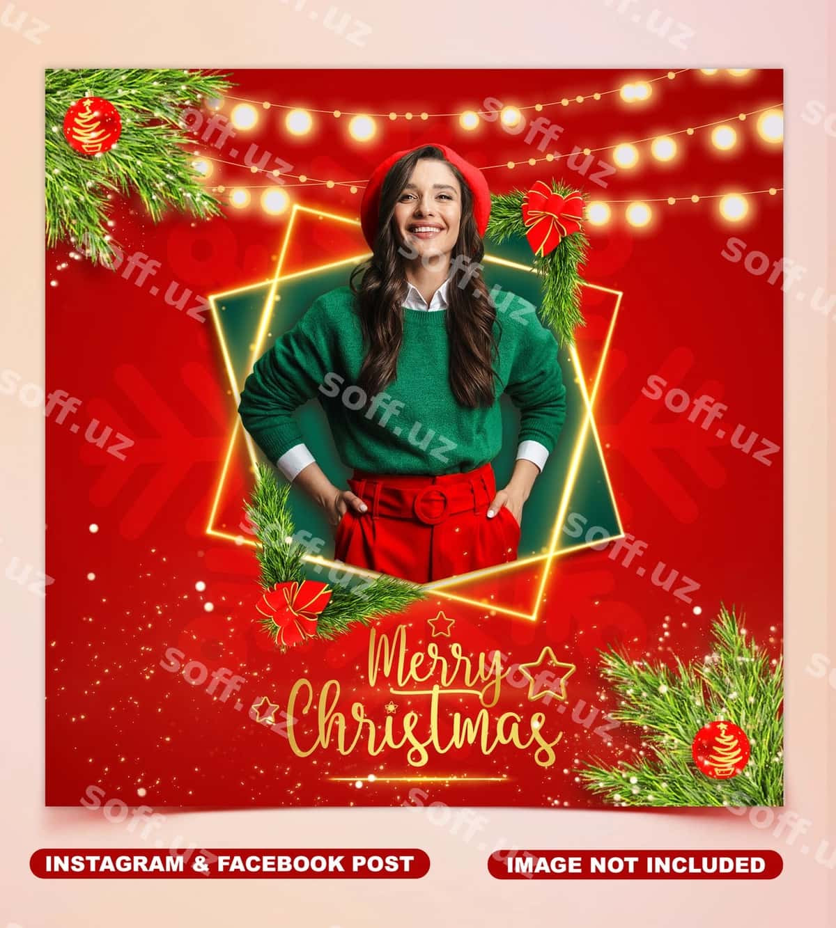 Baxromli Janvar facebook instagram post | Merry christmas facebook instagram post 1