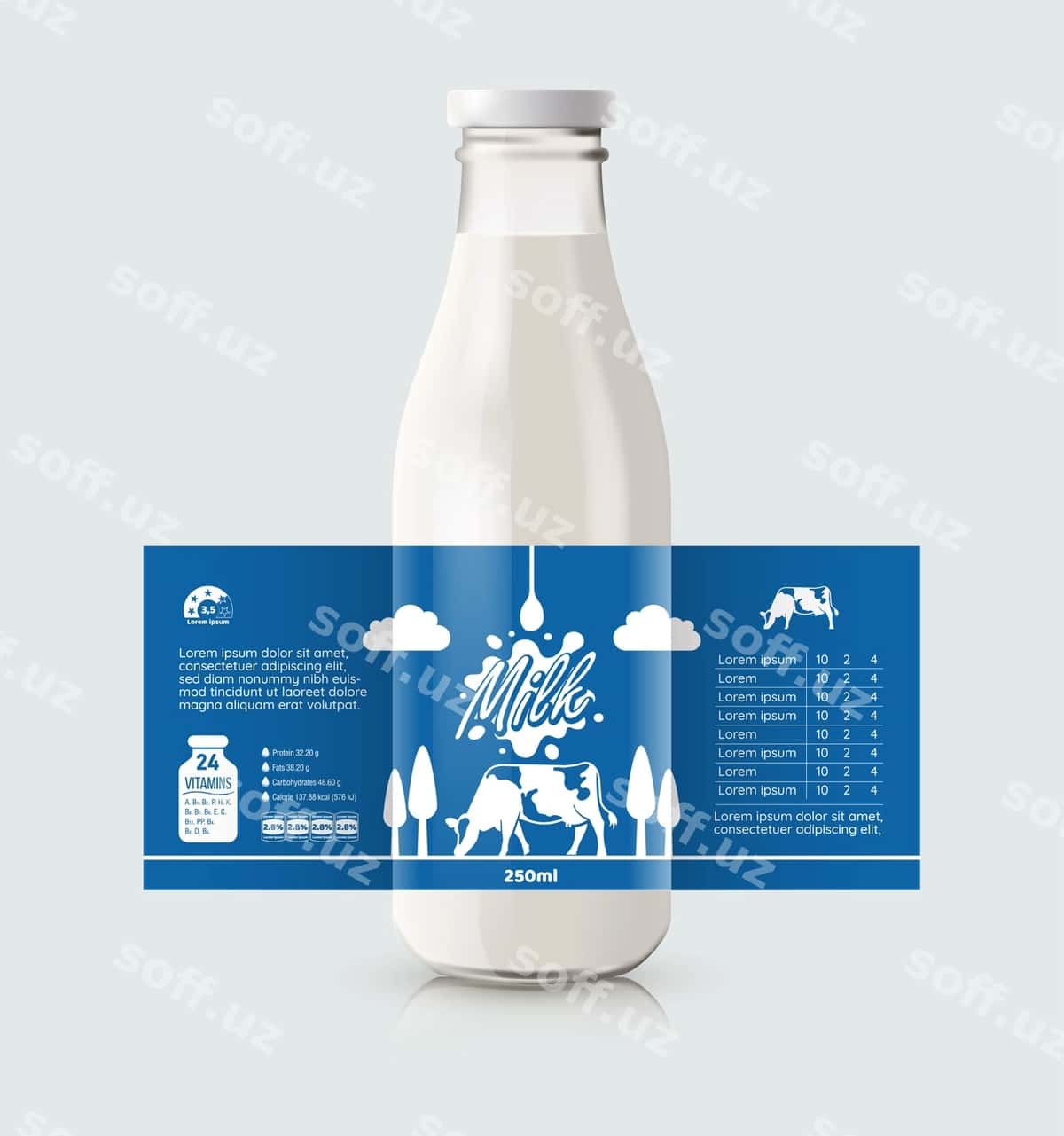 Sut shishasi qadoqlash dizayni 6 | Milk bottle packaging design 6 1