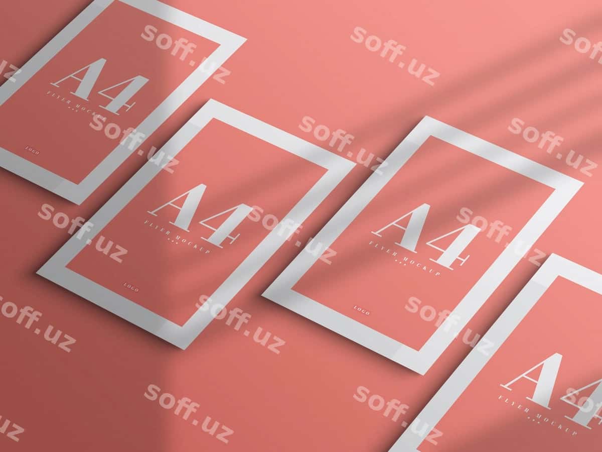 Minimal A4 flyer mockup dizayni | Minimal a4 flyer mockup design 1