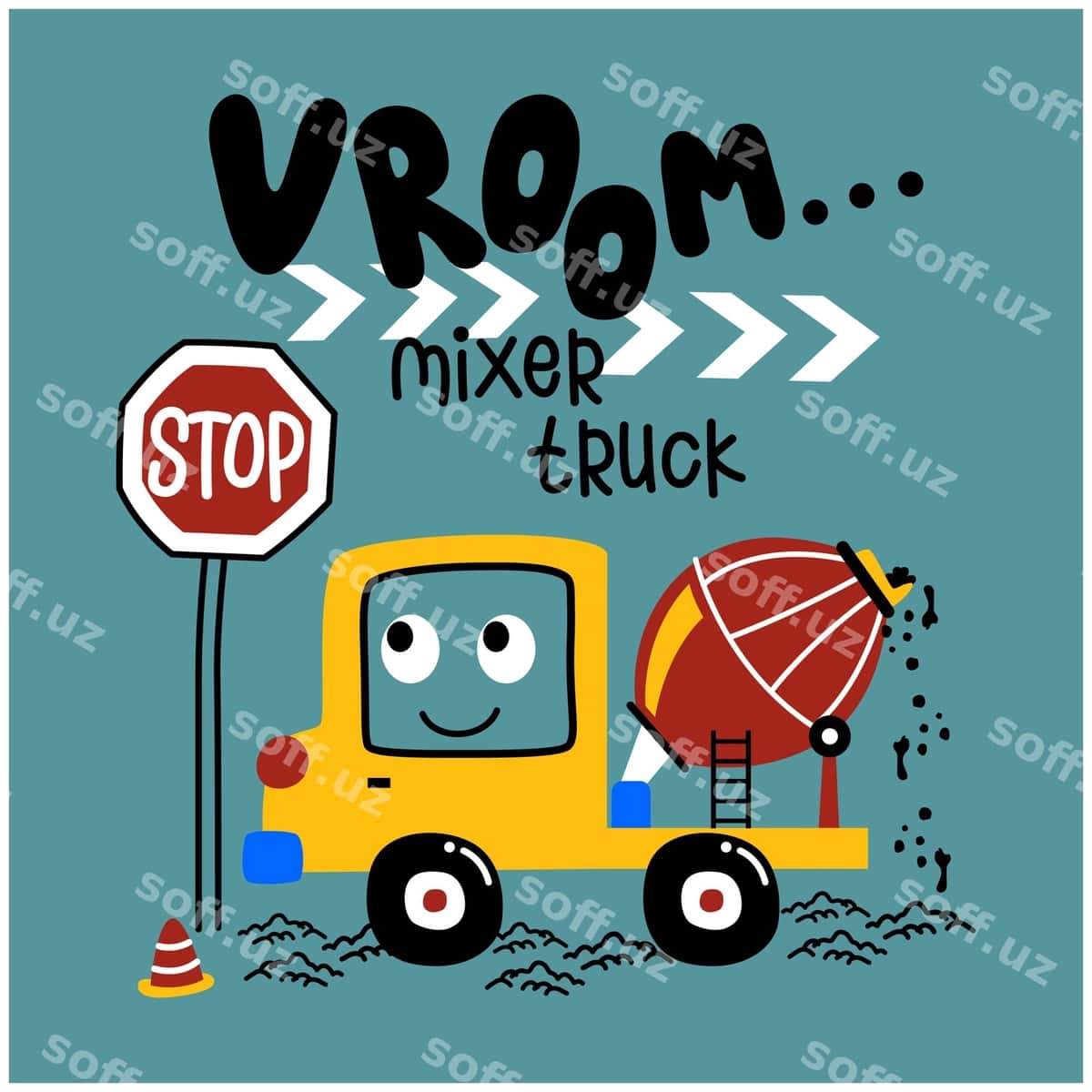 Miksyer yuk avtomobili yo'l aralash karyokka | Mixer truck road funny cartoon 1