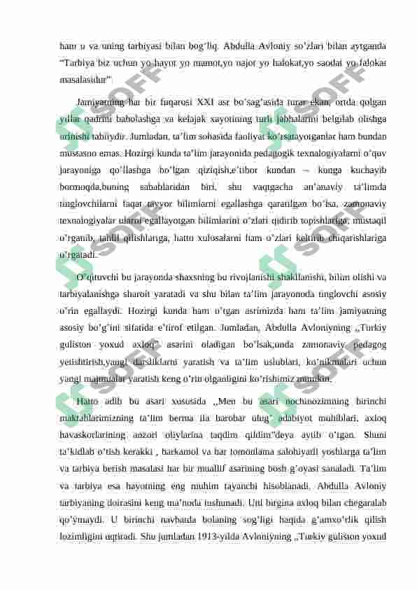 Pedogogik  faoliyatda  jaded  ma’rifatparvarlarning merosidan foydalanish 8