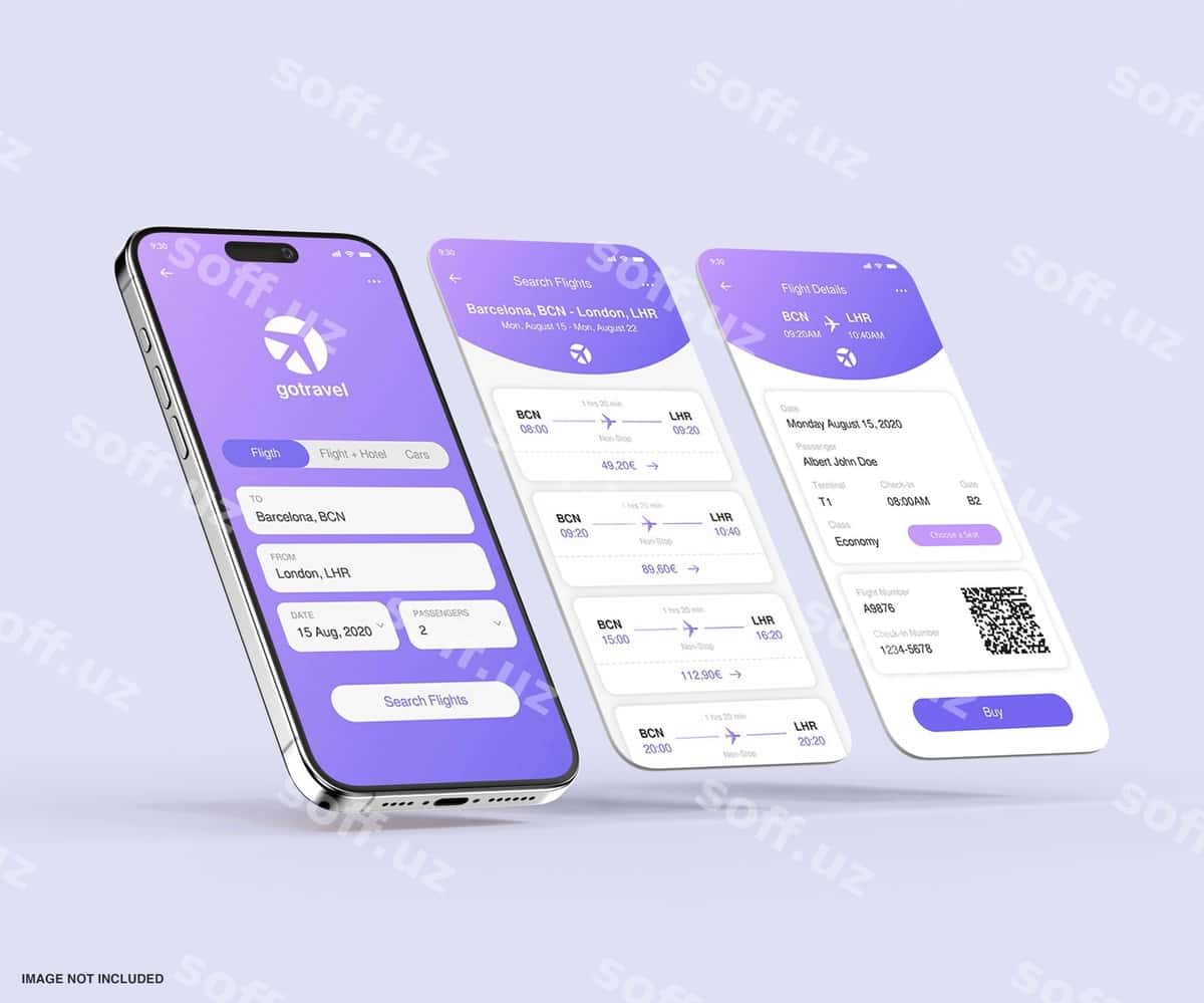 Mobil ilova ekranining maketi | Mobile app screen mockup 1