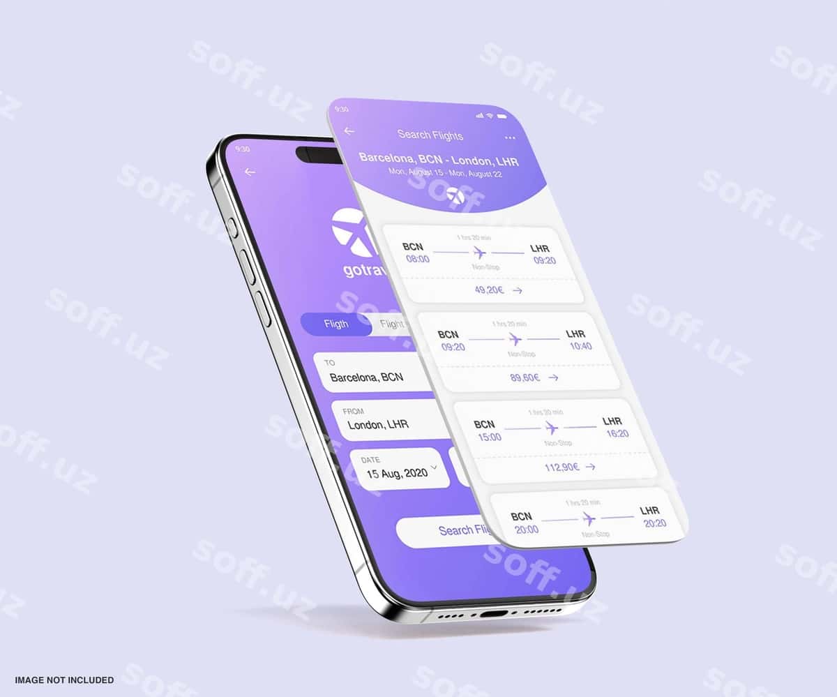 Mobil ilova ekrani prototipi | Mobile app screen mockup 1