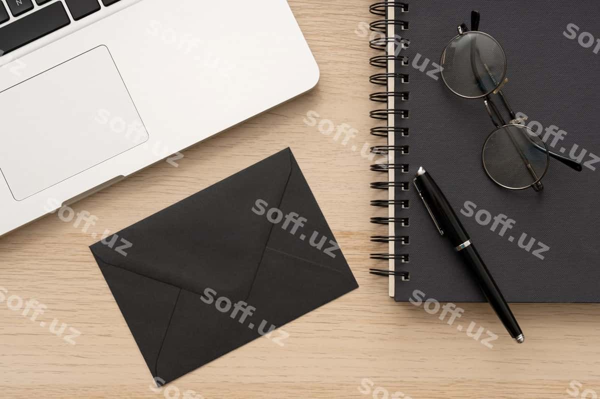 Namuna dizayn qorong'iq qog'oz konverti | Mock up design dark paper envelope 1