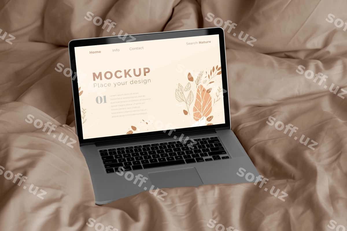 Laptop uchun yotoqxonani masxara qilish | Mock up laptop bedroom 1