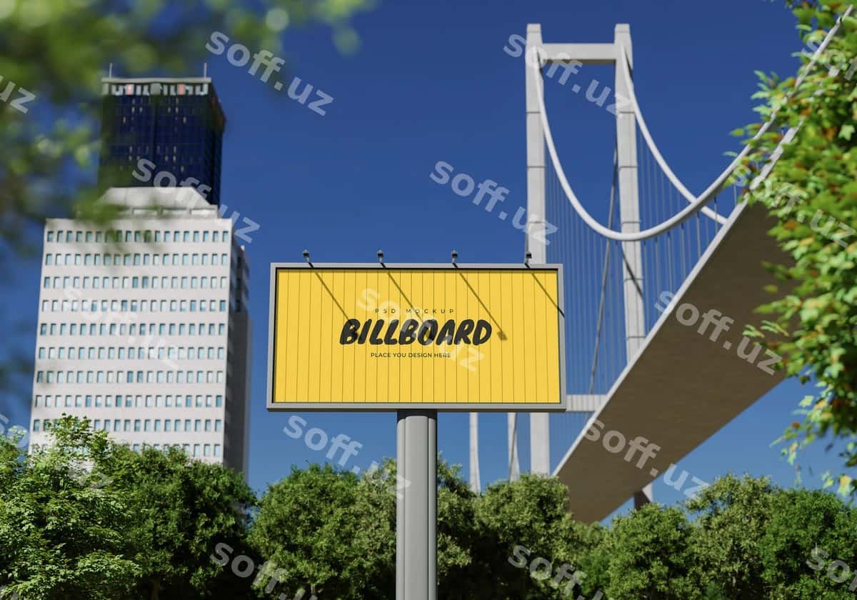 Mockup to‘g‘ri to‘rtburchak billboard psd | Mockup rectangular billboard psd 1