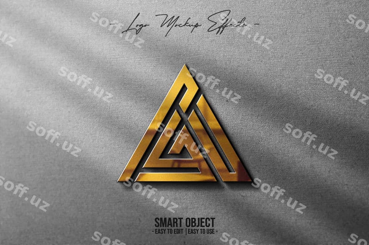 Oltin logotipli mockup | Mockup with gold logo 1