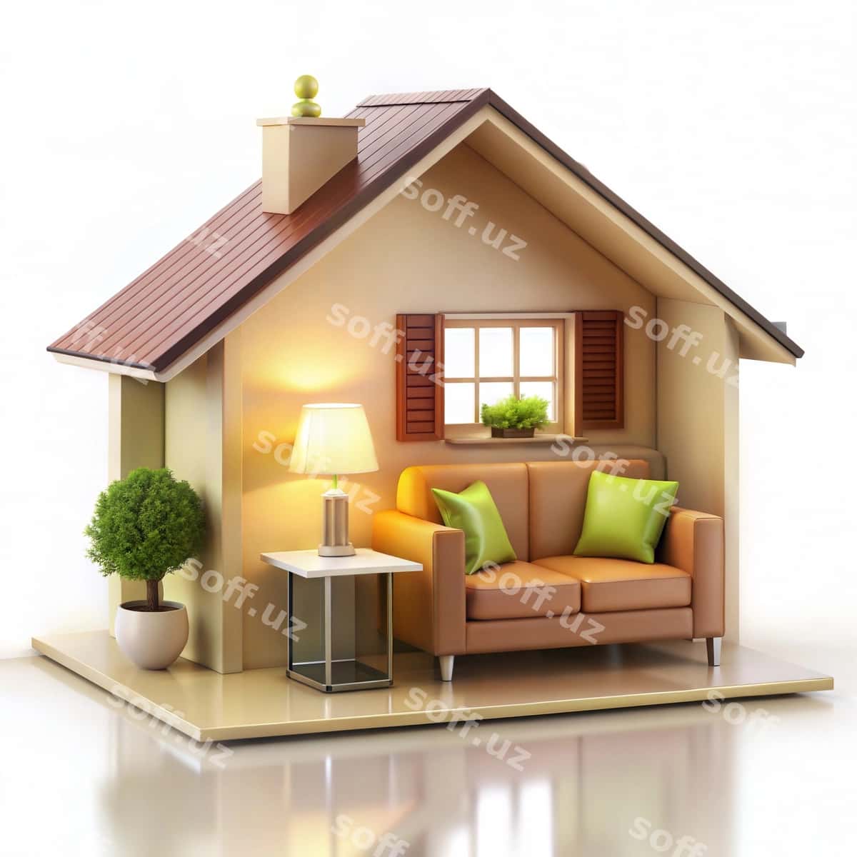 Zamonaviy yorqin ichki 3d render | Modern bright interior 3d rendering 1