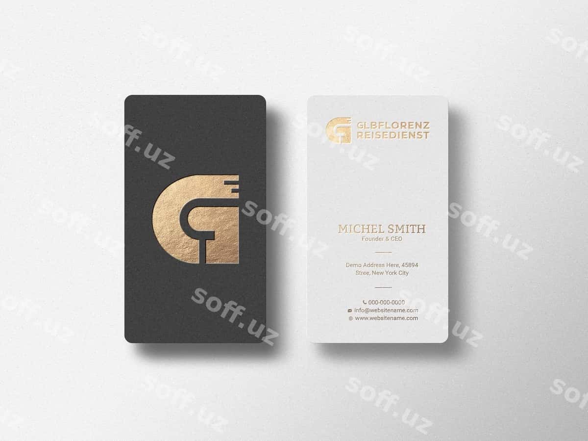 Zamonaviy hashamatli biznes karta maketi | Modern luxury business card mockup 1