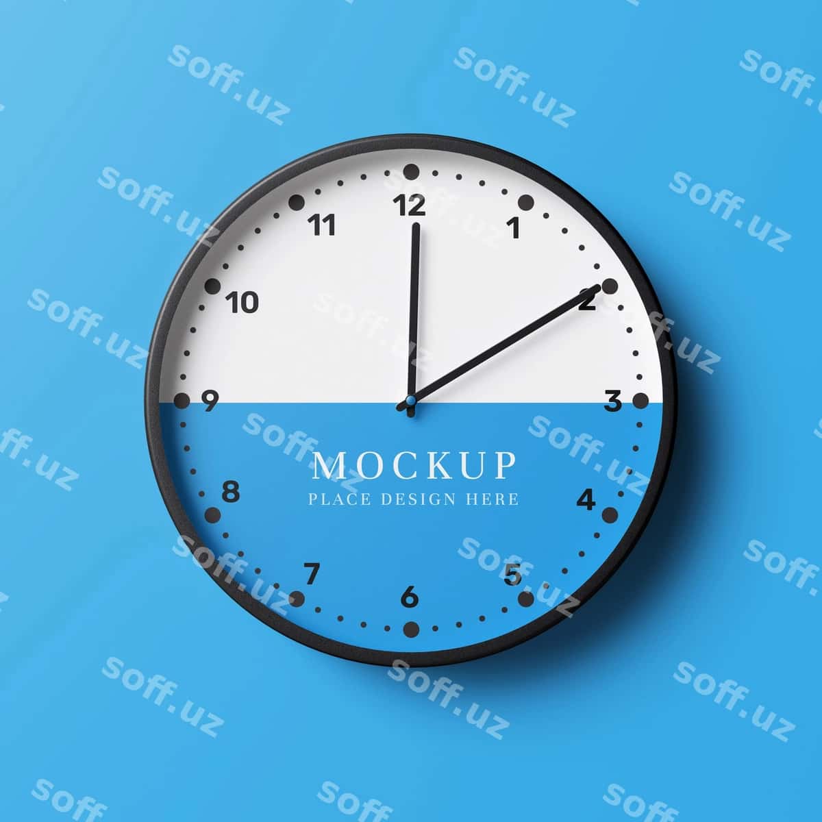 Zamonaviy doira devor soat namunasi | Modern round wall clock mockup 1