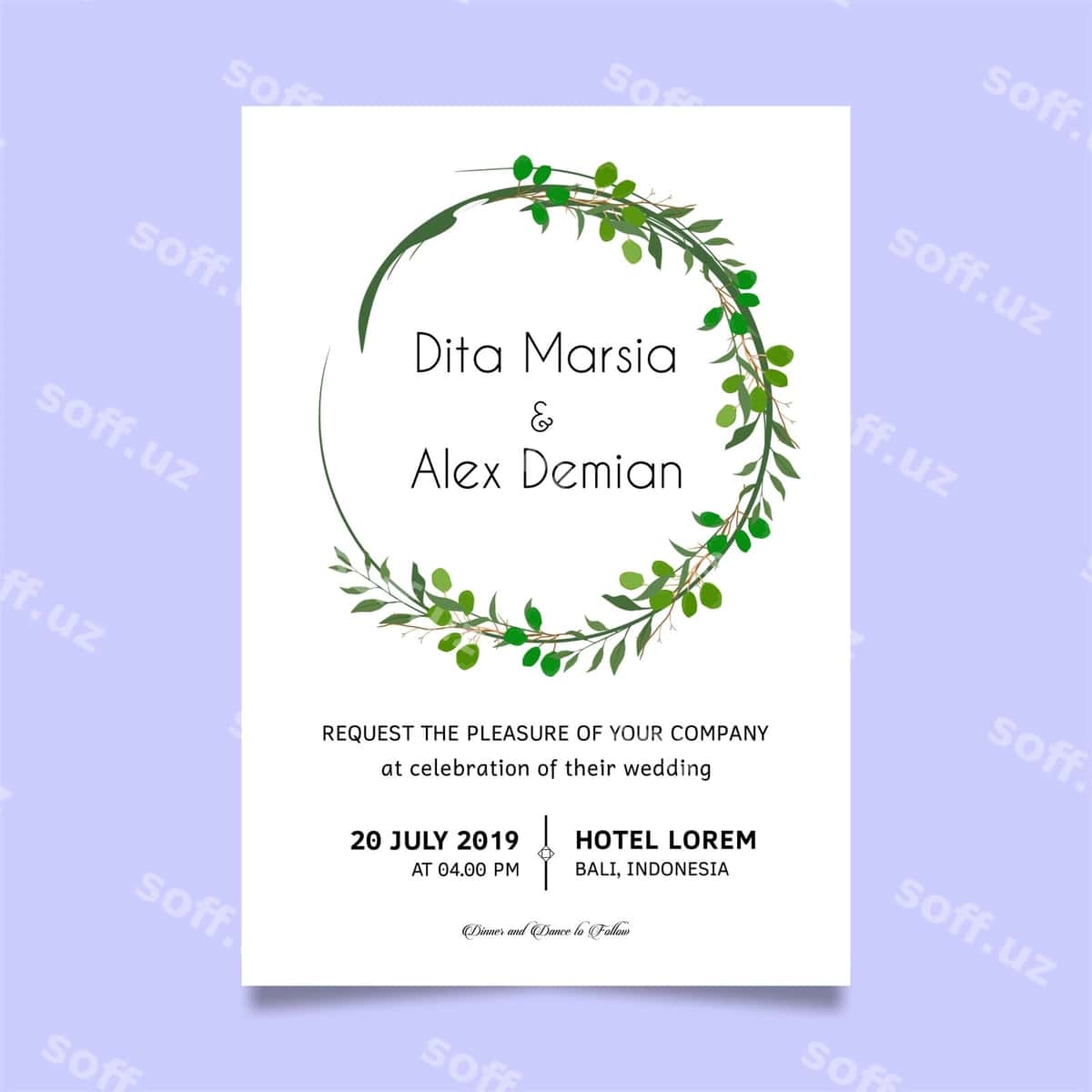 Zamonaviy to'y taklifnomasi | Modern wedding invitation card 1