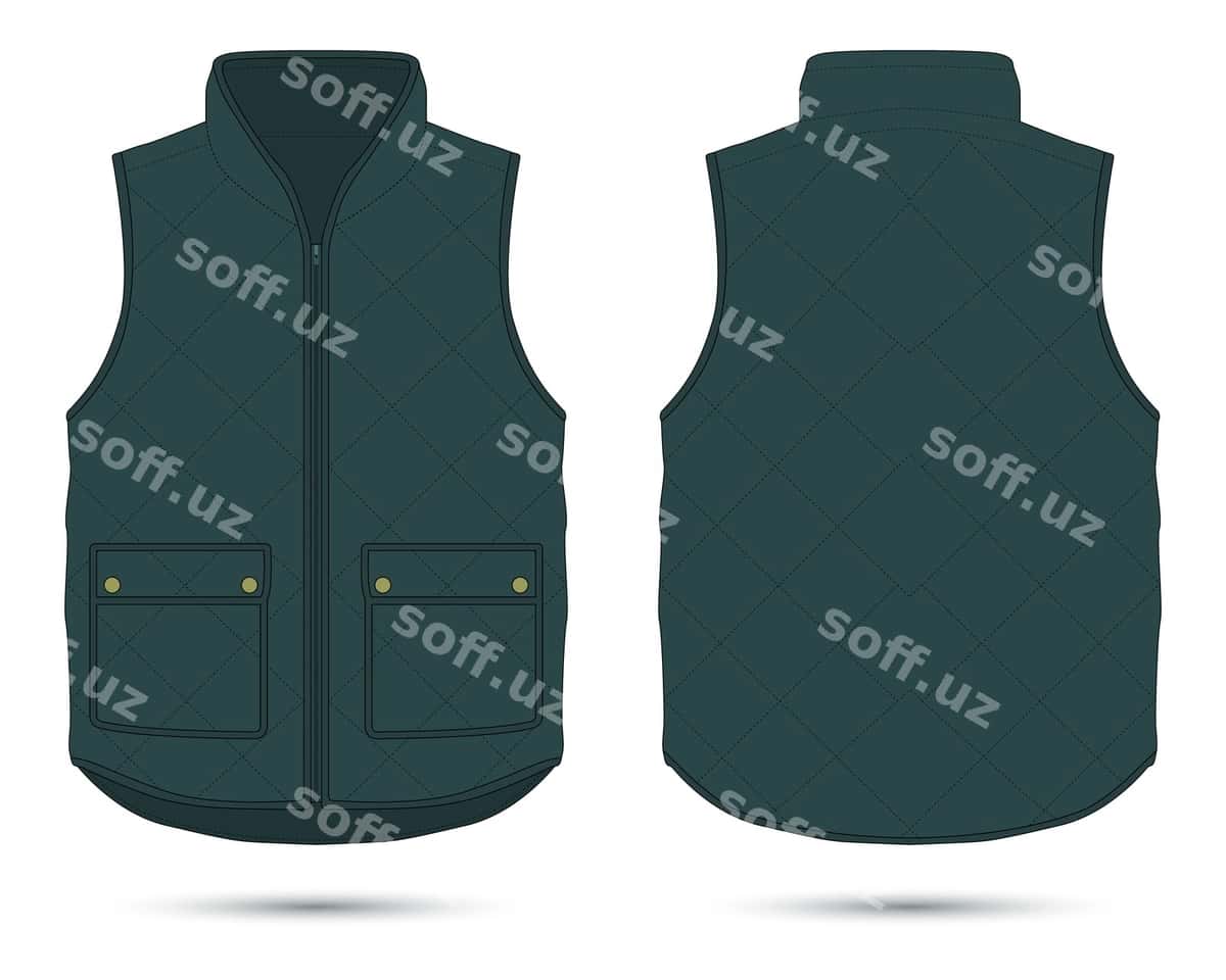 Zamonaviy ayollar uchun jaket namunasi old va orqa ko'rinish | Modern womens vest mockup front back view 1
