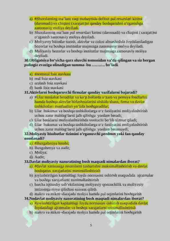 moliya test 5