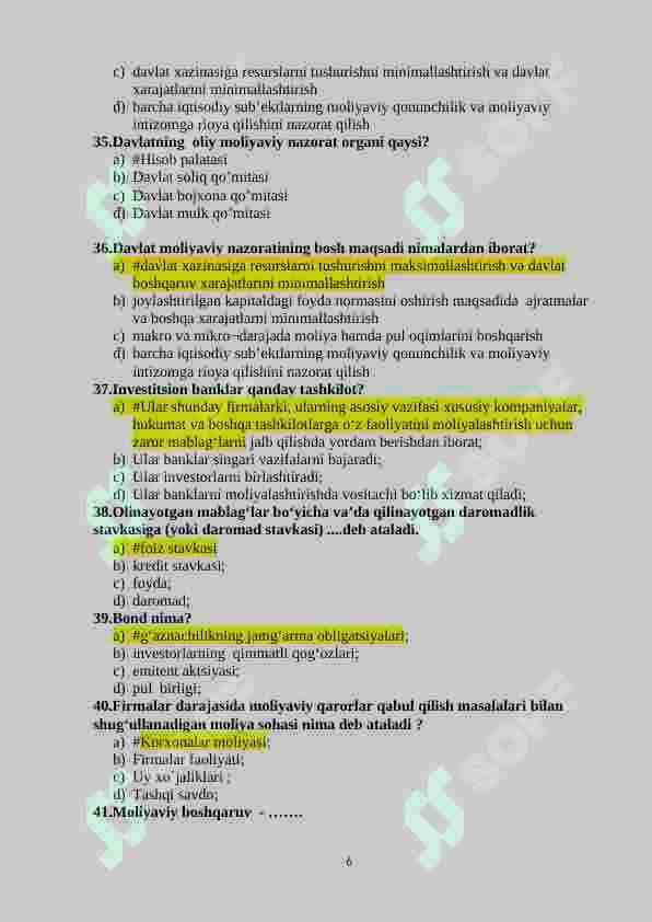 moliya test 6