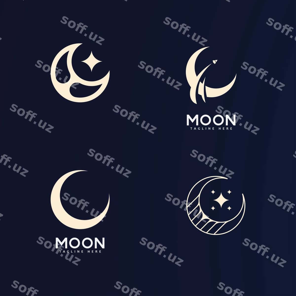 Oy logotipi vektor ikon dizayn shabloni | Moon logo vector icon design template 1