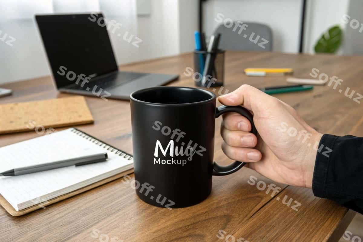 Qoliq tutgan mug modeli | Mug mockup holding hand 1