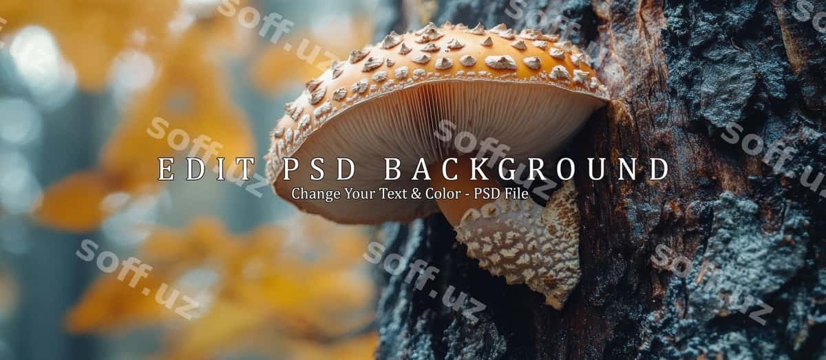 Qoq'cho'r o'sgan daraxt germezasi | Mushroom growing tree trunk 1