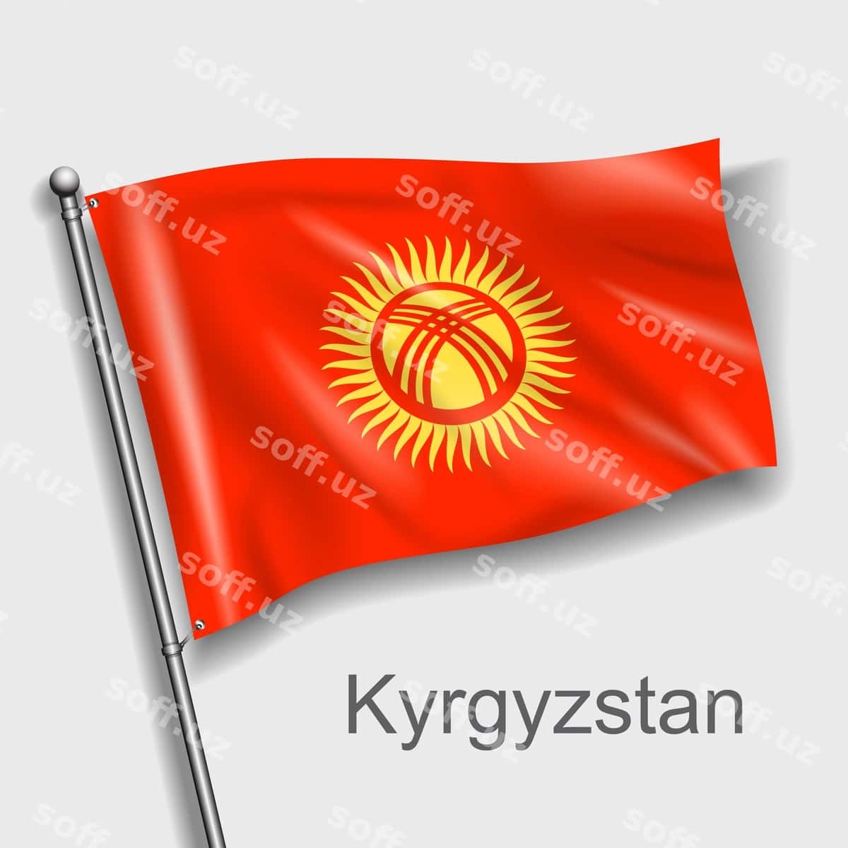 Qirgʻiziston Respublikasining Milliy Bayrogʻi Osiyoda | National flag kyrgyzstan asia 1