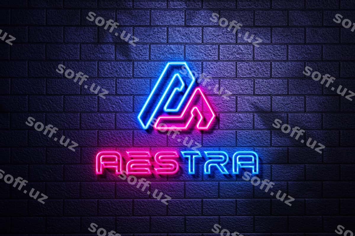 Neon yorqinlik effektlari logo namunasi | Neon light effects logo mockup 1