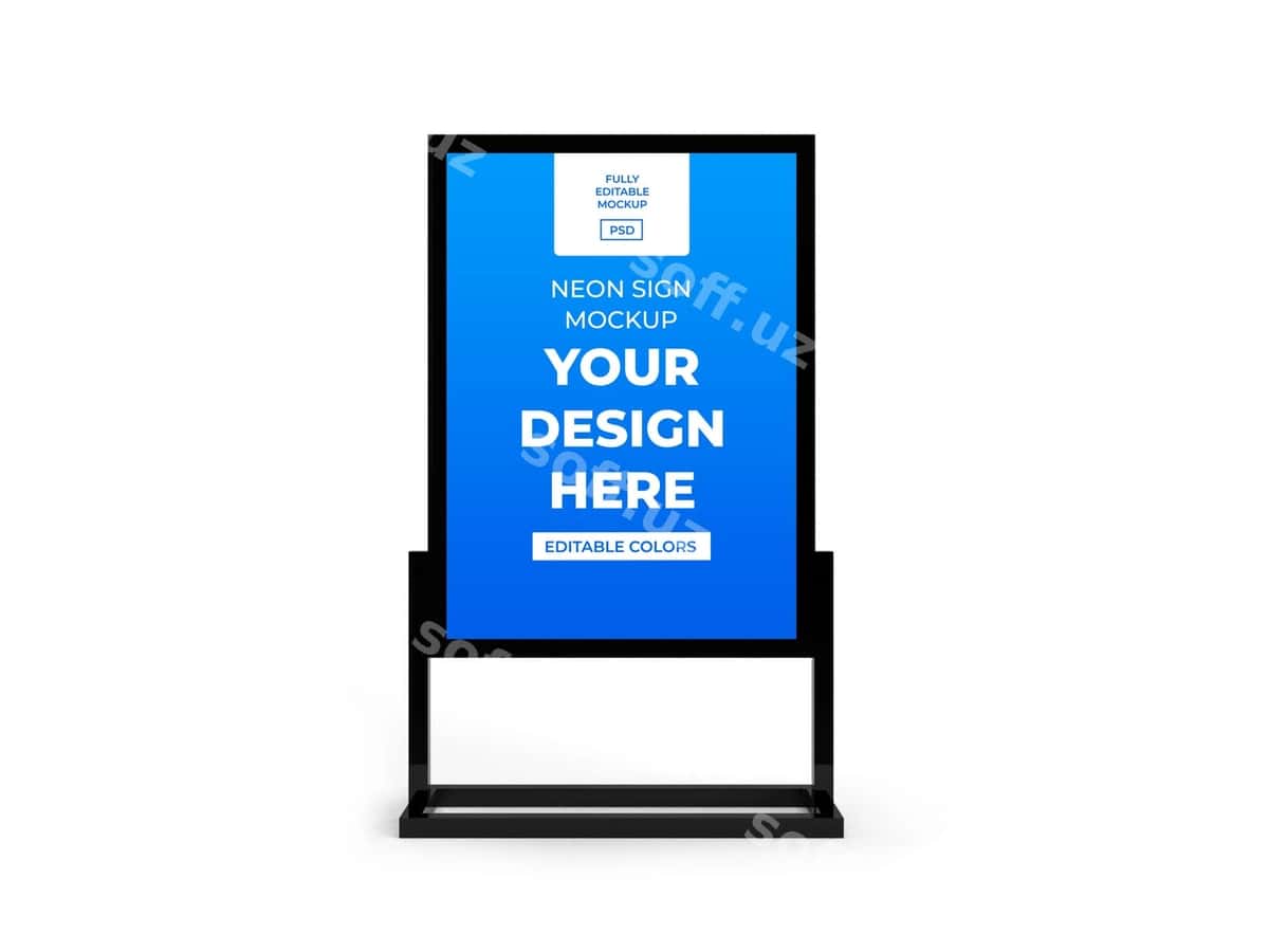Neon belgisi qutisi maketi shabloni ajratilgan | Neon sign box mockup template isolated 1