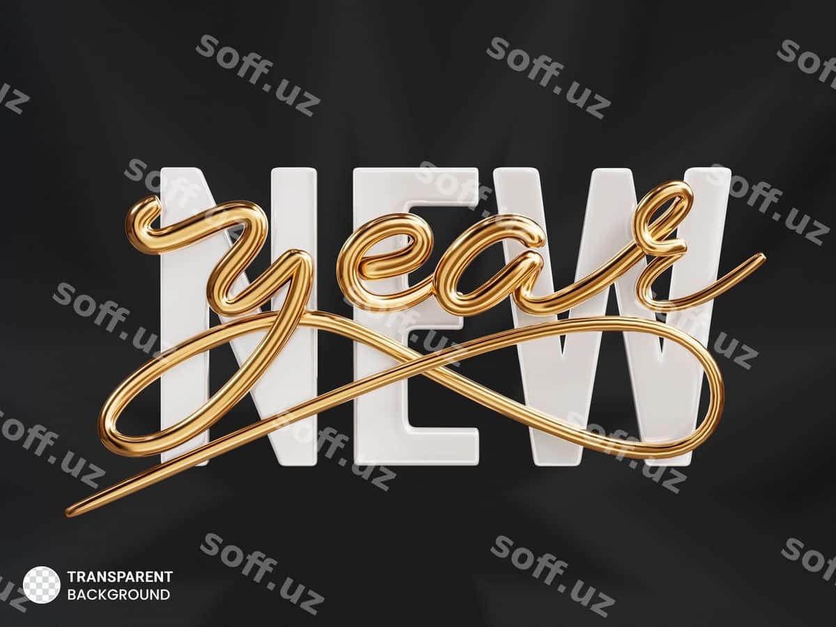 Yangi yil 3d matn shrift dizayni | New year 3d text font design 1