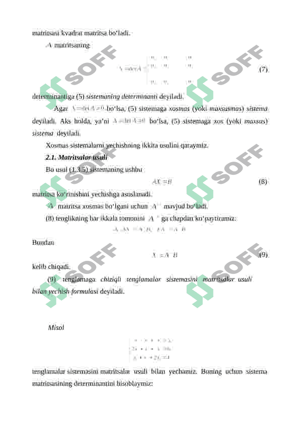 CHIZIQLI TENGLAMALAR SISTEMASI 3
