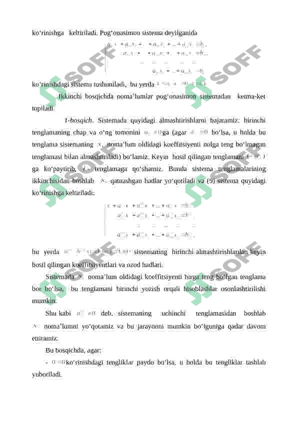 CHIZIQLI TENGLAMALAR SISTEMASI 7