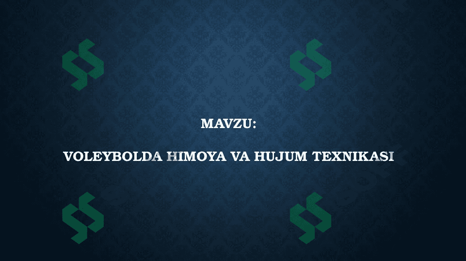 Mavzu: Voleybolda himoya va hujum texnikasi 1